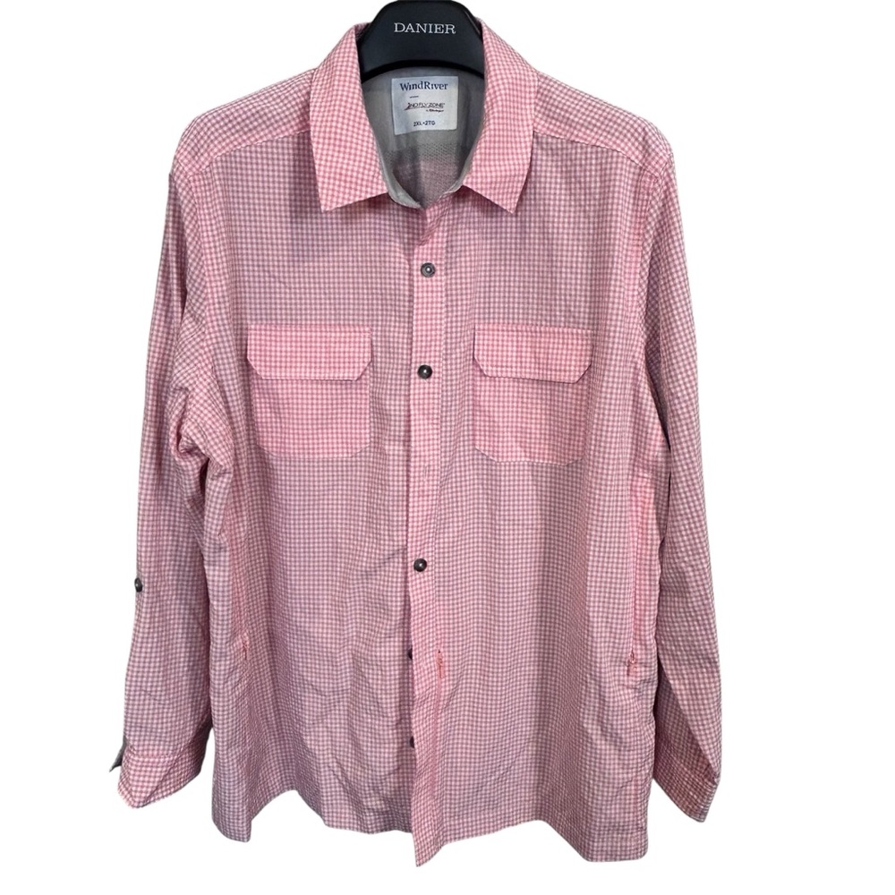 WindRiver PFG Mens checked button front vented zippered pockets‎ size 2XL